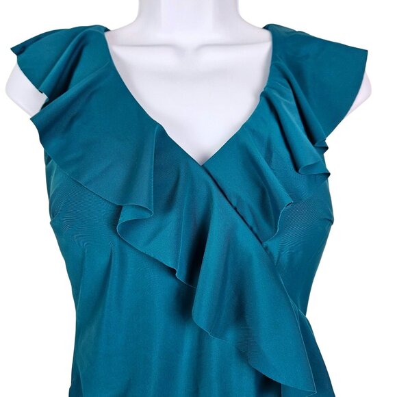 Blooming Jelly Womens Stunning Ruffle V-Neck One Piece Swimsuit Size Large Sexy - Picture 6 of 9